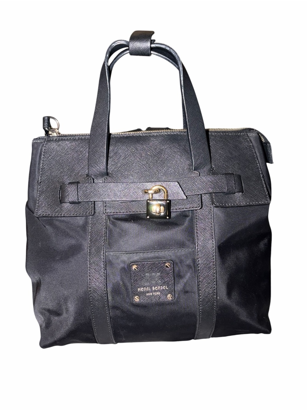 Henri Bendel Jetsetter Convertible Backpack Black Nylon Leather Wardrobe Staple